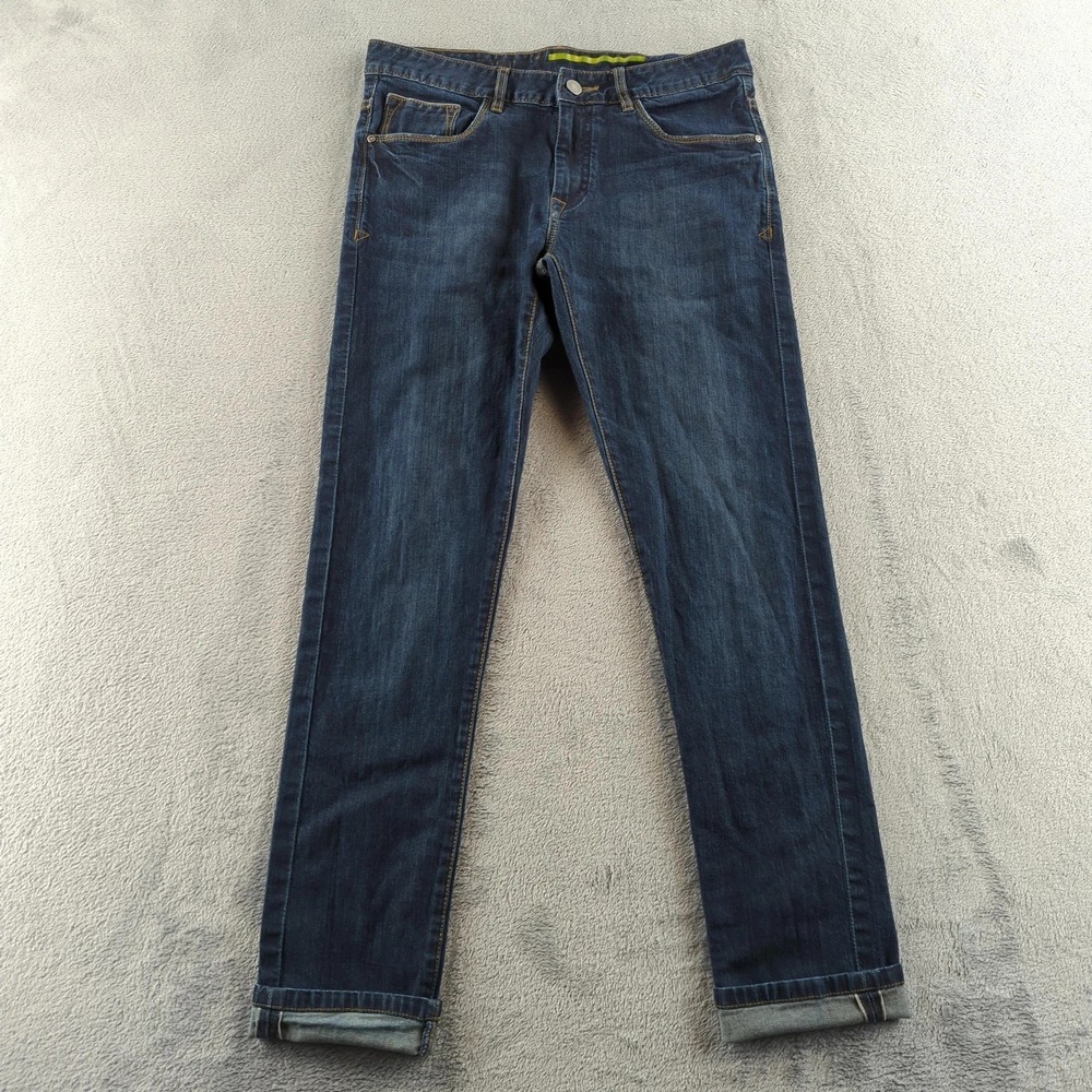 Monte Carlo Jeans Mens 34‎ Blue Gemini 7 Selvedge Denim Slim Straight Leg Washed